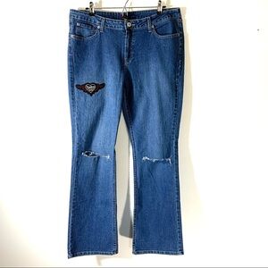 Kikit Studded Pocket Boot Cut Biker Jeans